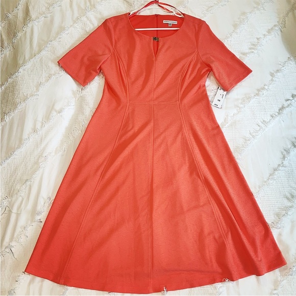 Sandra Darren Dresses & Skirts - NWT Sandra Darren Short Sleeve Crepe Coral Flare Dress Style: 73649 Size 10